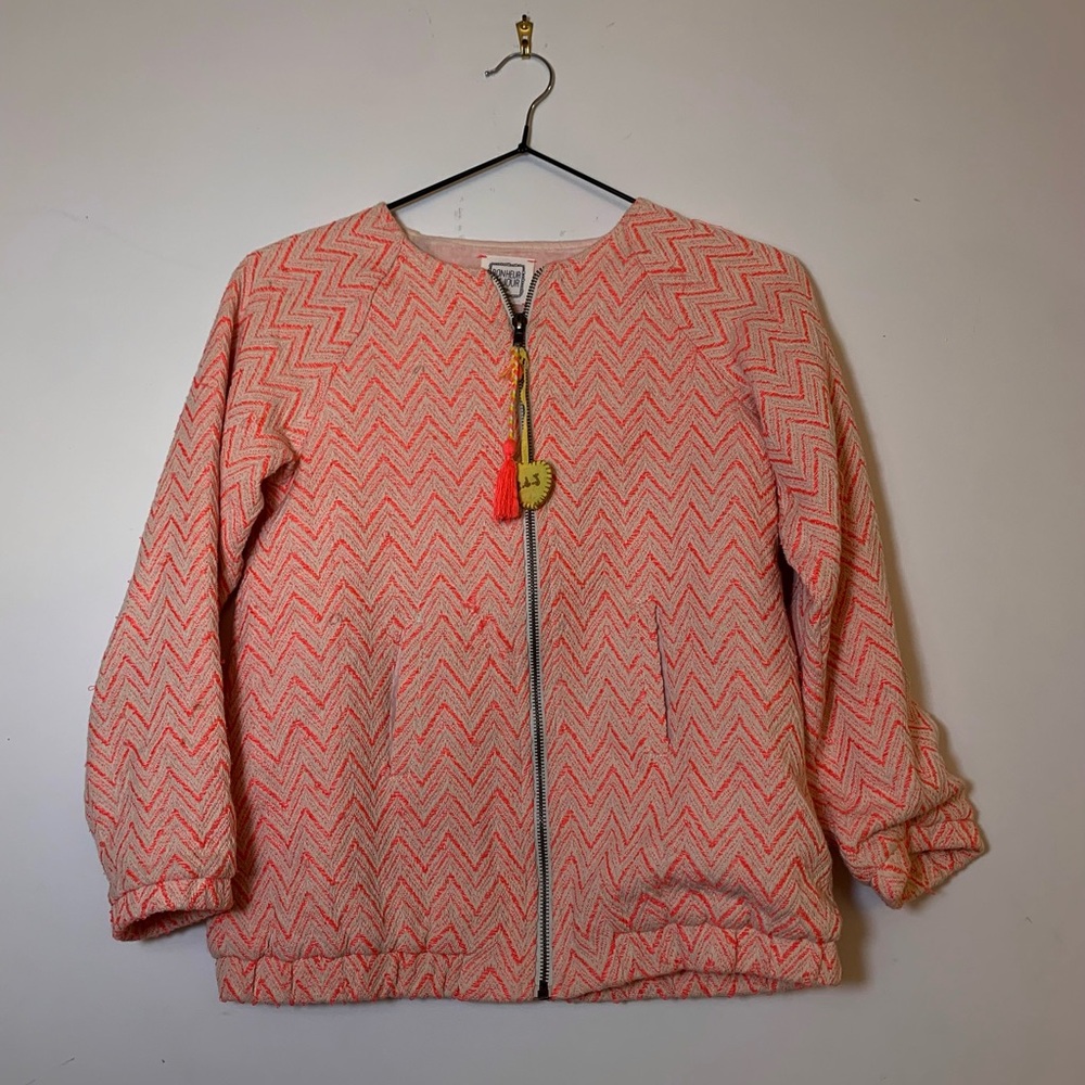 Bonhuer Du Jour vibrant Pink Jacket with chevron thread